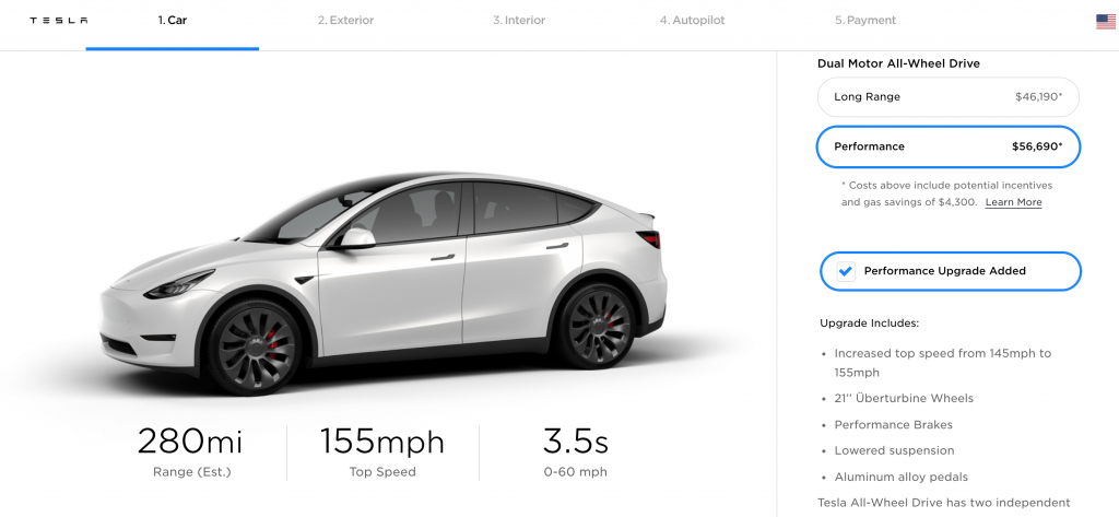 Tesla Model Y Website Screenshot
